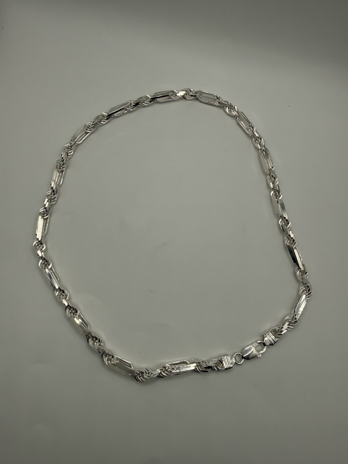 20” 7mm Milano Figarope Necklace-Solid 925 Silver