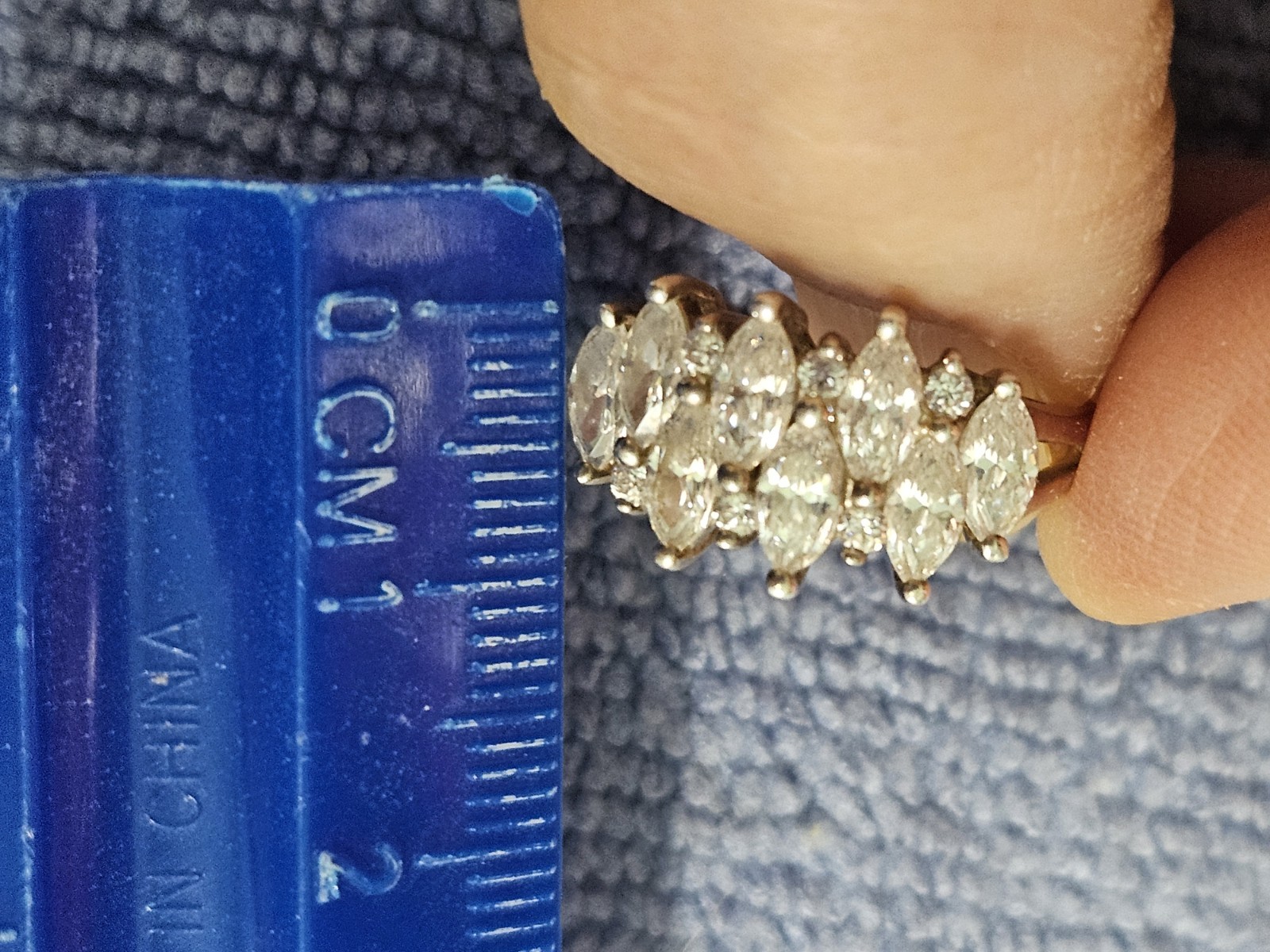 DQCZ Diamonique 925 Silver Cocktail Ring CZ Marquise SZ 7, 4g Free Shipping
