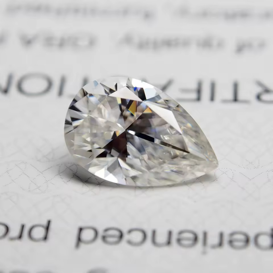 Moissanite Pear Cut Loose Stone D Color VVS1 GRA Certified 3mm-14mm 0.1CT-10CT