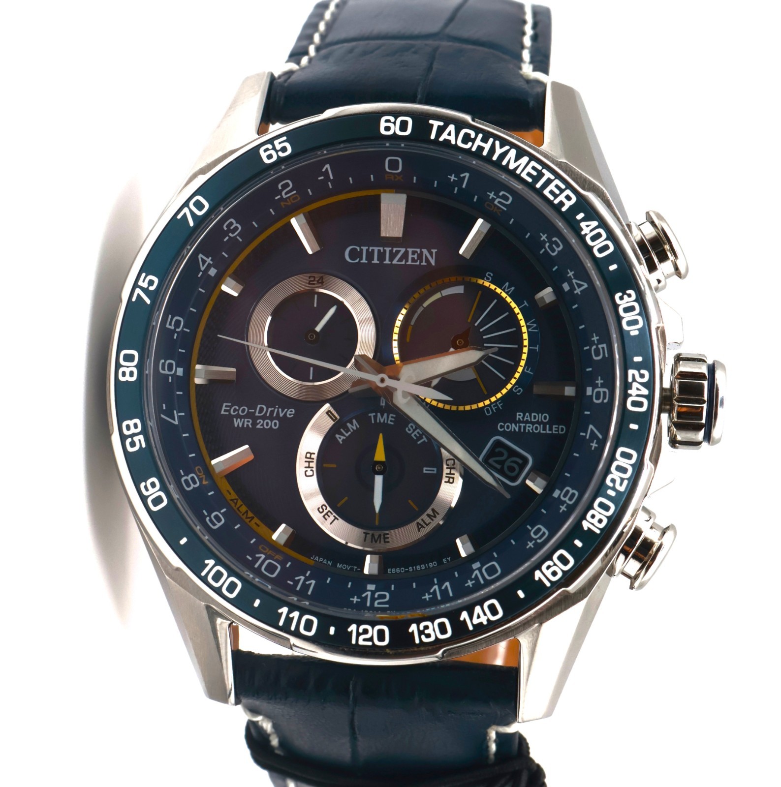 Citizen CB5918-02L Men’s PCAT Atomic Time Perpetual Calendar Leather Band Watch