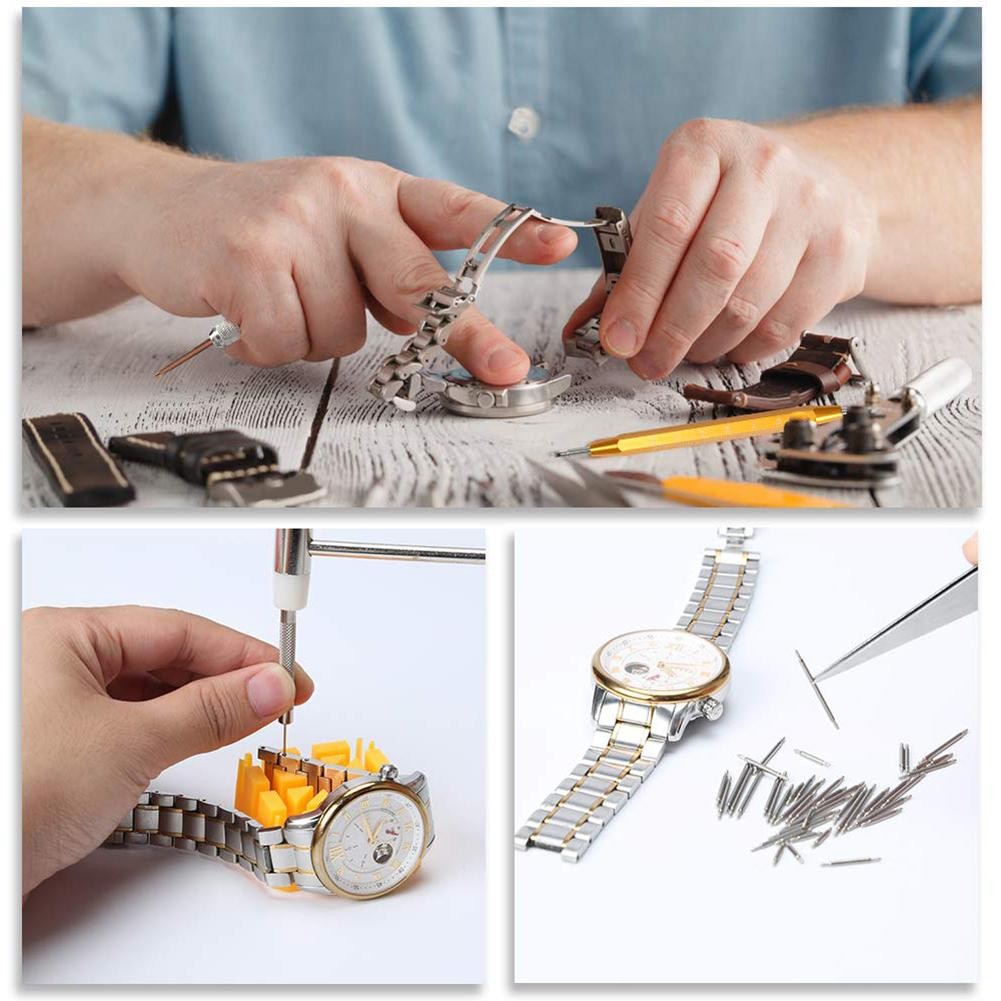 212pcs Watch Repair Tool Kit Pry Knife Opener Screwdriver Pin Hammer Set Pro