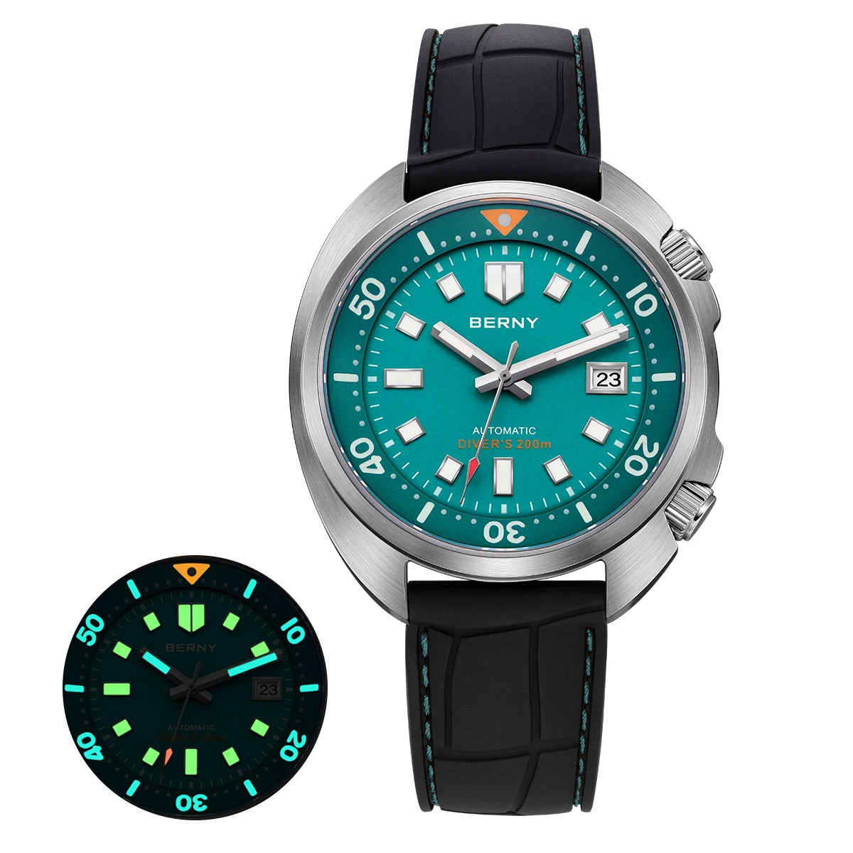 BERNY AM1970M Diver Watch Men Automatic Miyota 8215 20ATM Sapphire Luminous