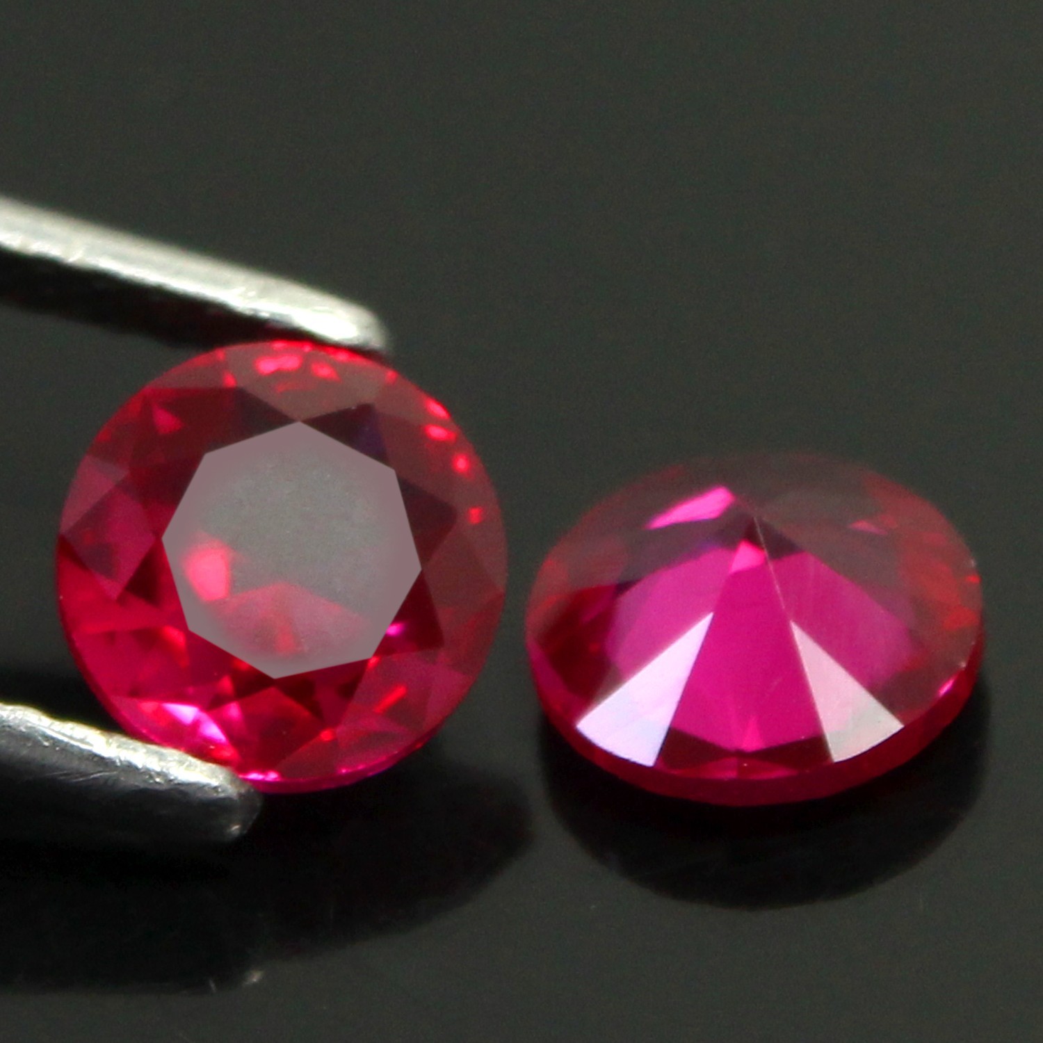 Natural Certified MOGOK Red Ruby 7.00 MM Round Pair Unheated Loose Gemstones