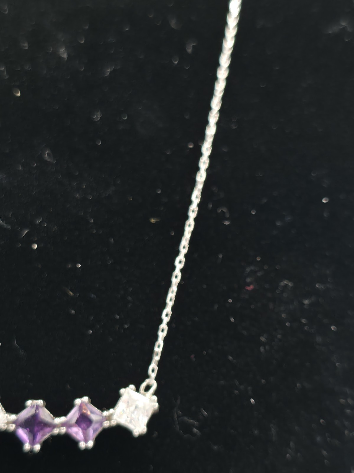 Sterling 925 Silver Bracelet Princess Cut Diamond Push Lock Tyep 4.5 Gm