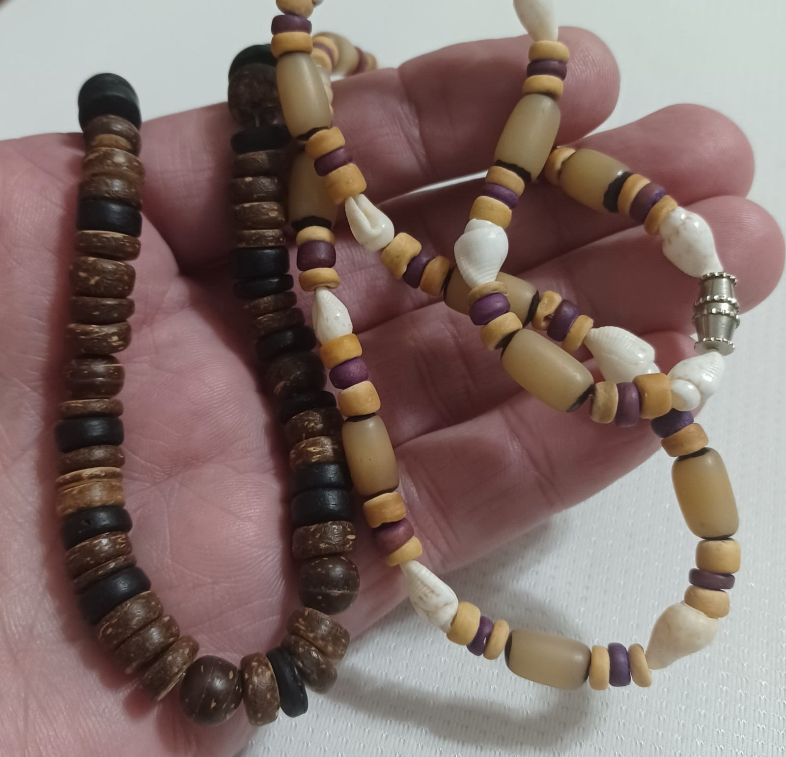 COOL Lot Of Vintage Tribal Jewelry Bone Beads Wood Shells Gemstones Leather Etc