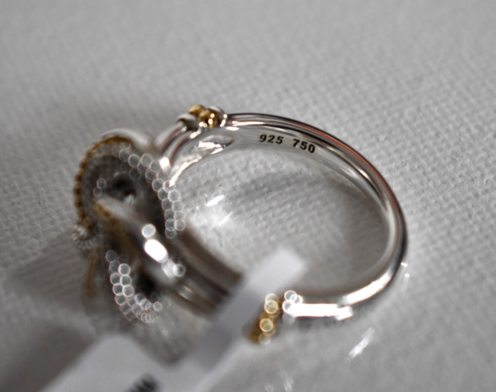 NEW LAGOS LOVE KNOT 925 STERLING SILVER & 18K GOLD Two-Tone LOVE KNOT Ring 7