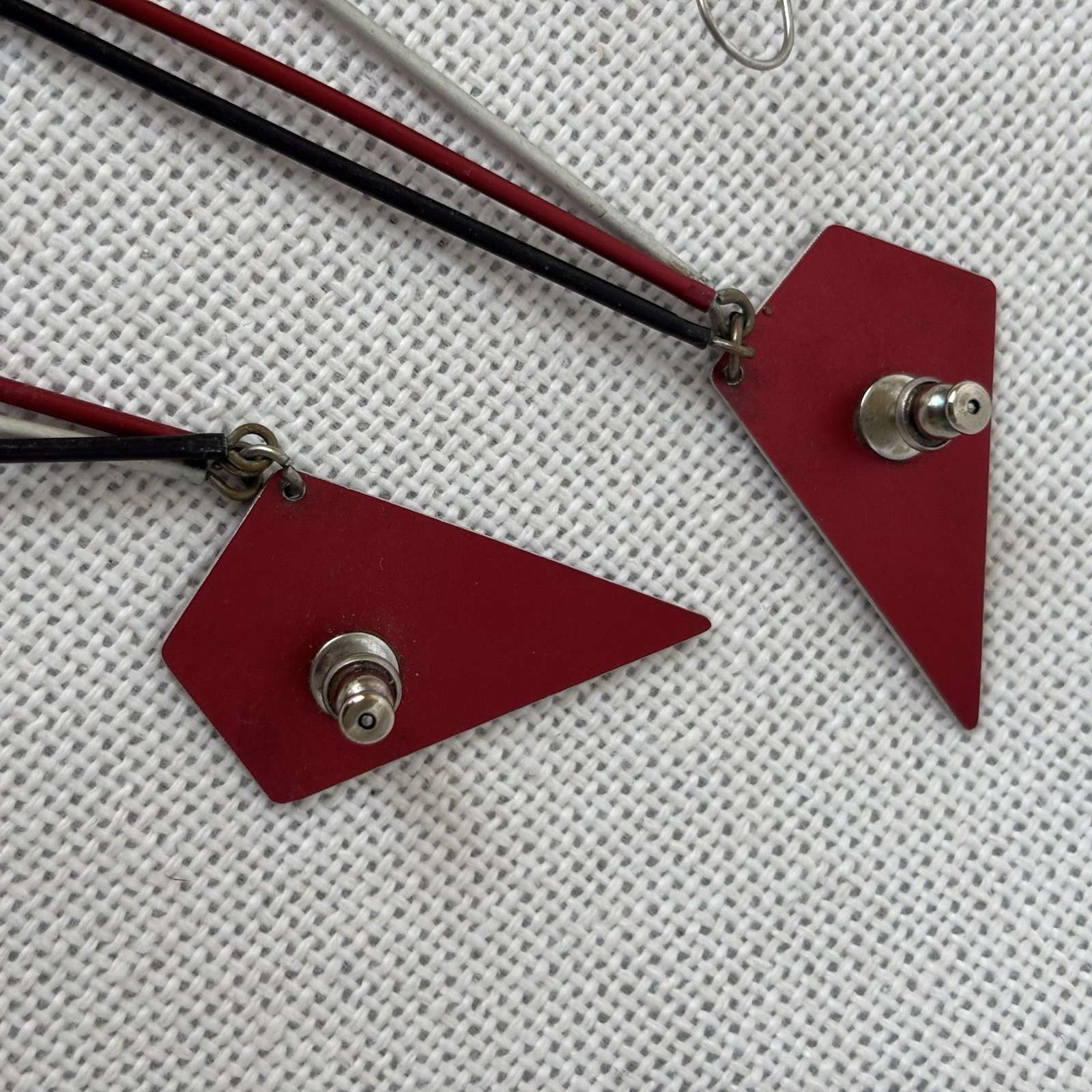 Set Of 4 Pairs Of Aluminum Dangle Earrings Artisan Made 1980’s