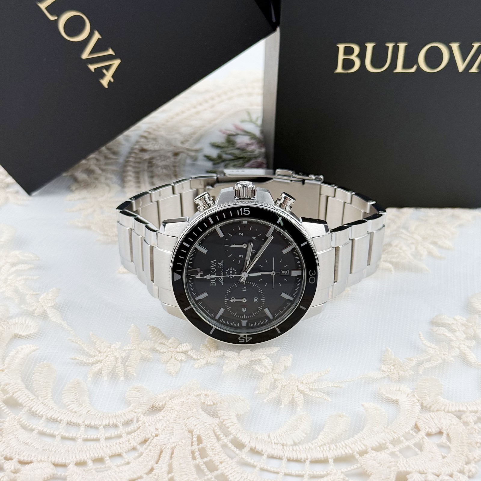 Bulova Marine Star Series C 96B272 Men’s Chronograph Quartz Watch Black Dial45mm