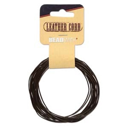 0.5mm Brown Leather Round Cord 5 yards 41641 Dark Brown Cording
