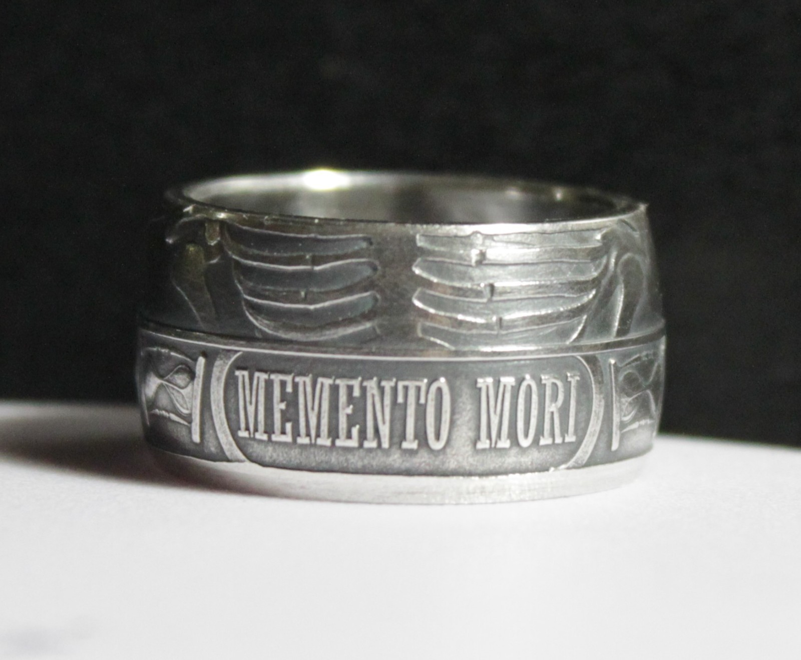 1 oz .999 Silver Memento Mori Coin Ring Custom Made For You Sizes 8-14