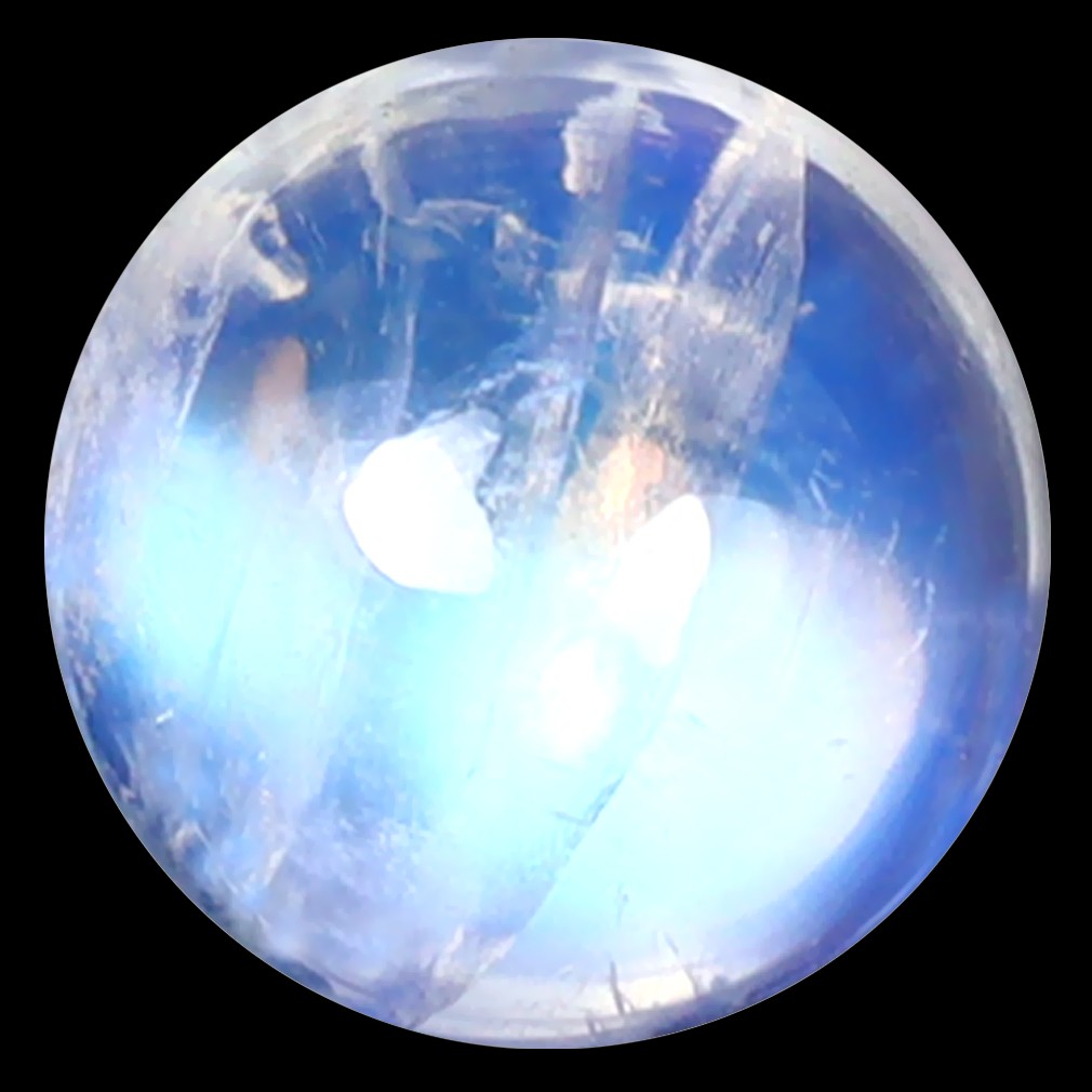 1.61 ct AAA Wonderful Round Cabochon Shape (7 x 7 mm) Rainbow Blue Moonstone