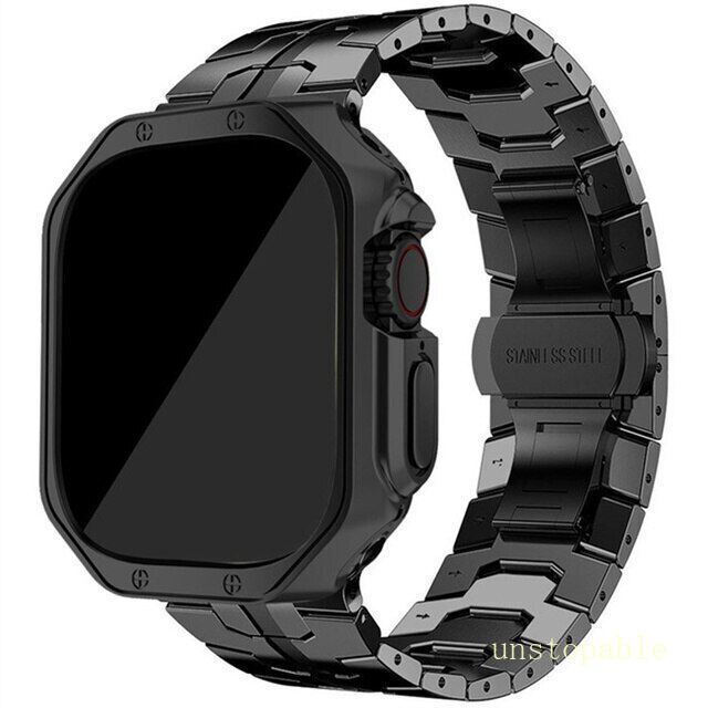 TPU Case Titanium Metal Band Strap For Apple Watch Ultra 2 49m 10 9 8 7 6 5 SE 2