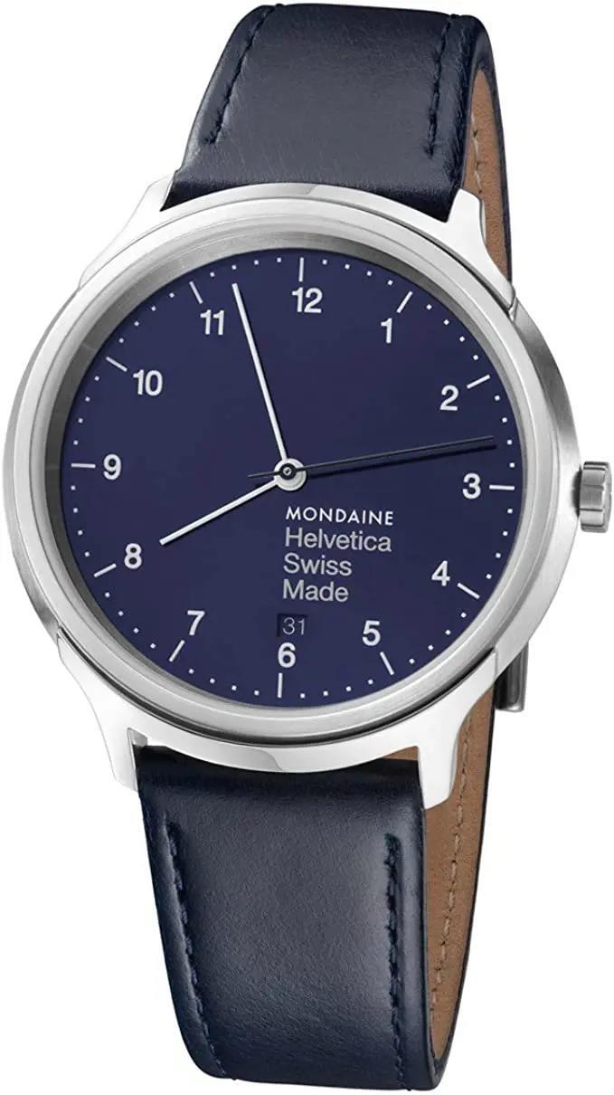 Mondaine Helvetica 40mm Steel Blue Dial Quartz Ladies Watch MH1.R2240.LD