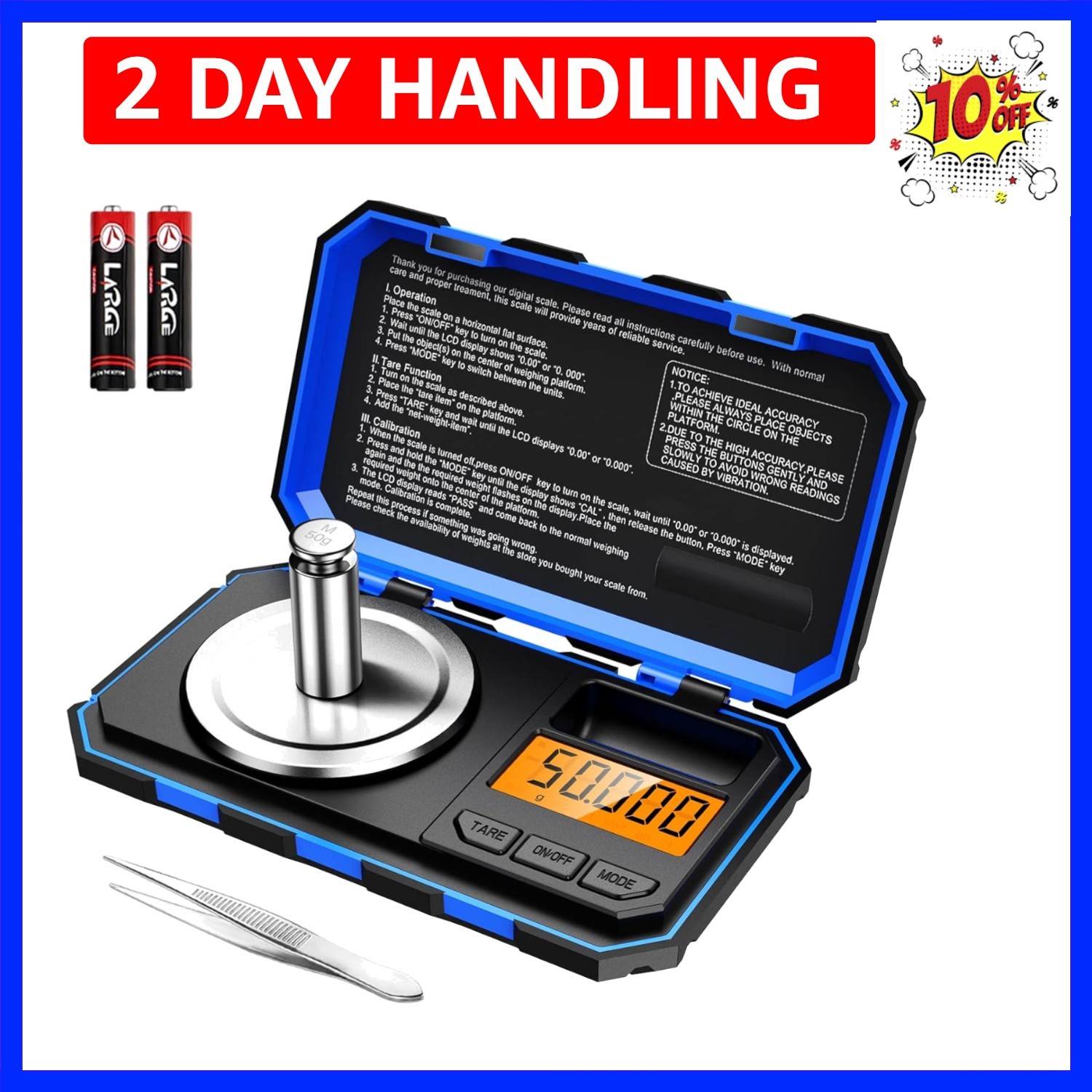 Digital Pocket Scale, 50g 0.001g Professional Milligram Scale, Portable Sized
