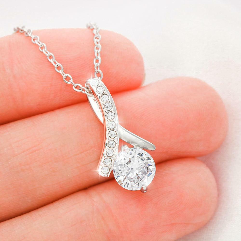 To My Wife Necklace Anniversary Gift CZ Pendant Gift For Her, I Promise To Be!