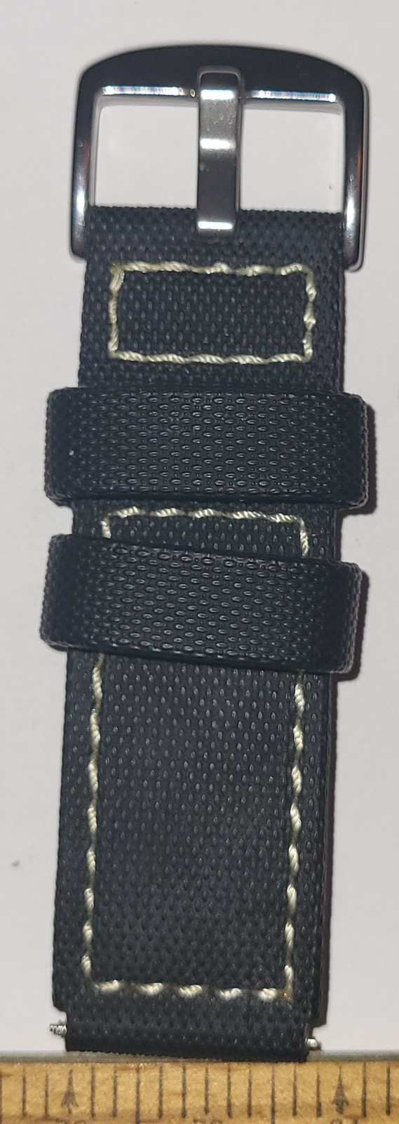 NOS Pro-Grade Sailcloth Composite 22mm Notched Dive Strap (Flares to 24mm) 
