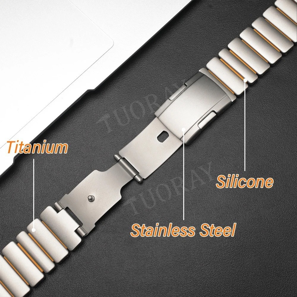 22mm Titanium Metal Band Strap For Amazfit GTR 4 3 2 2e 47mm Bip 6 5 4 Stratos 3