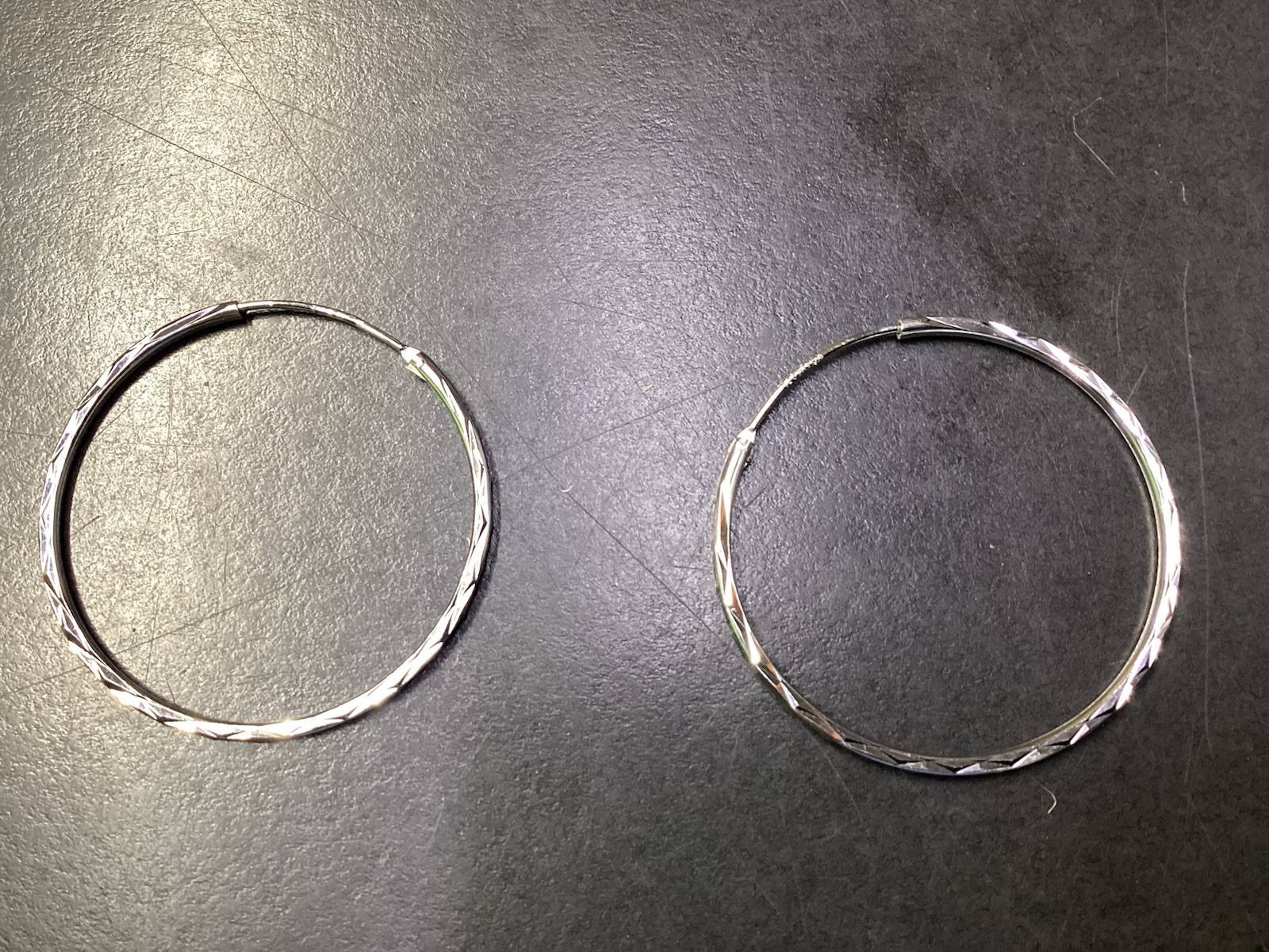 Sterling Silver Diamond Cut Endless Hoop Earrings