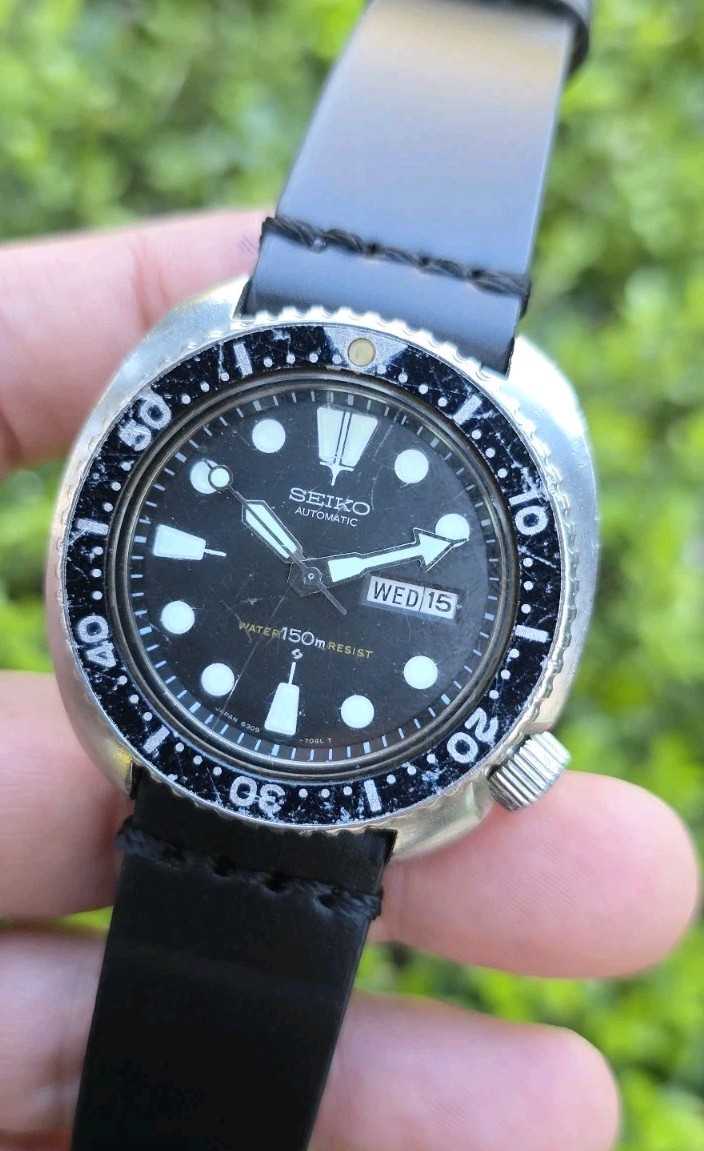 VINTAGE SEPTEMBER 1979 SEIKO 6309 7040 AUTOMATIC SUWA TURTLE DIVER WATCH