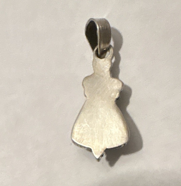 Sterling Silver Turquoise Stone Triangle Charm Pendant Bezel Set with Bail