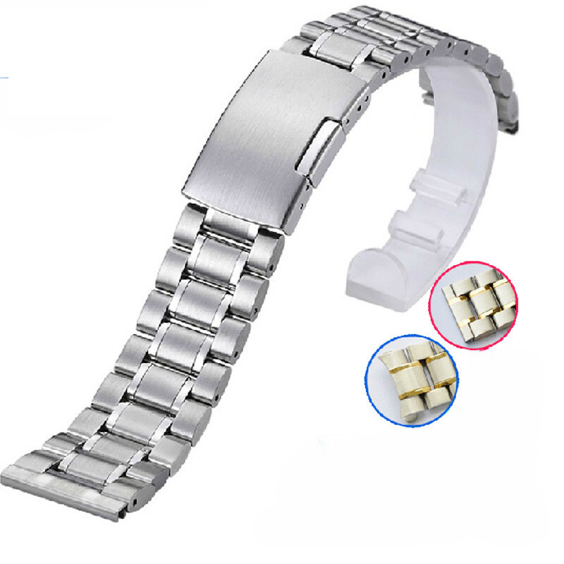 High Quality Solid Stainless Steel Watch Strap Band Mens Metal Bracelet 14-24mm