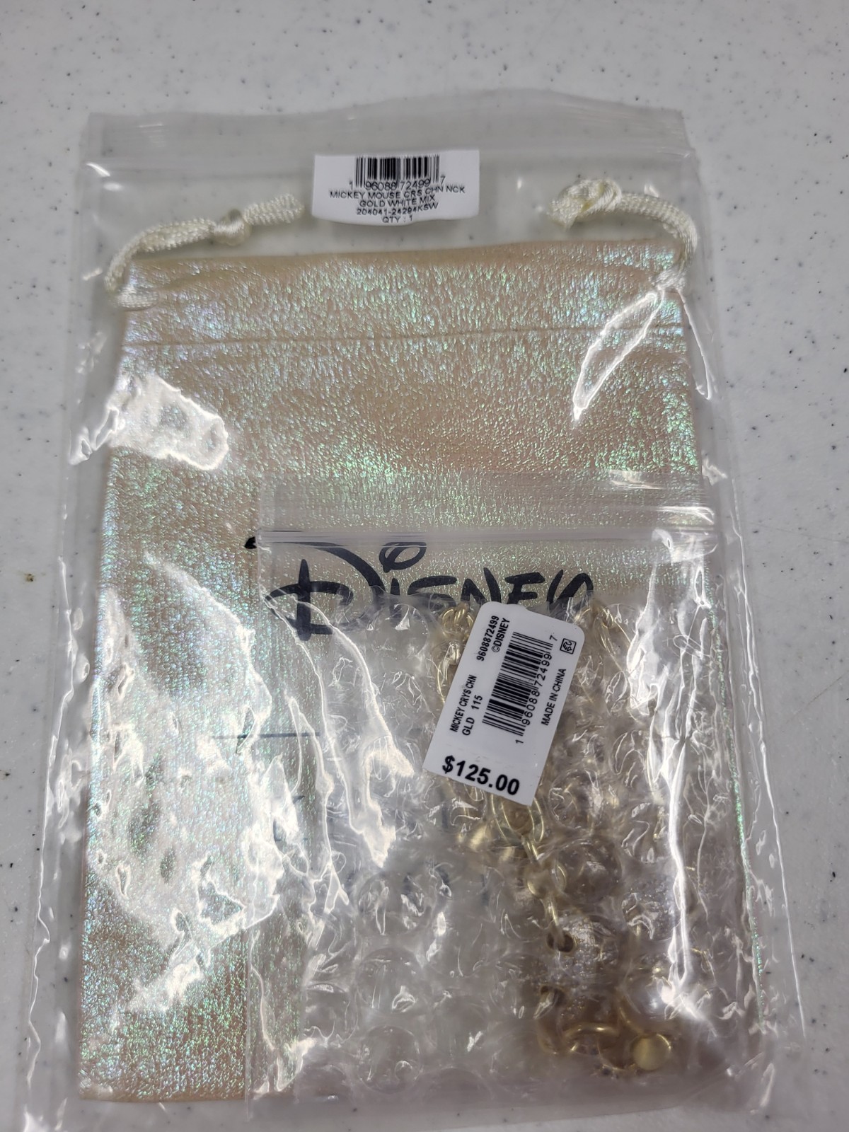 Disney | Kendra Scott Gold Mickey Mouse Crystal Chain Necklace in White Mix