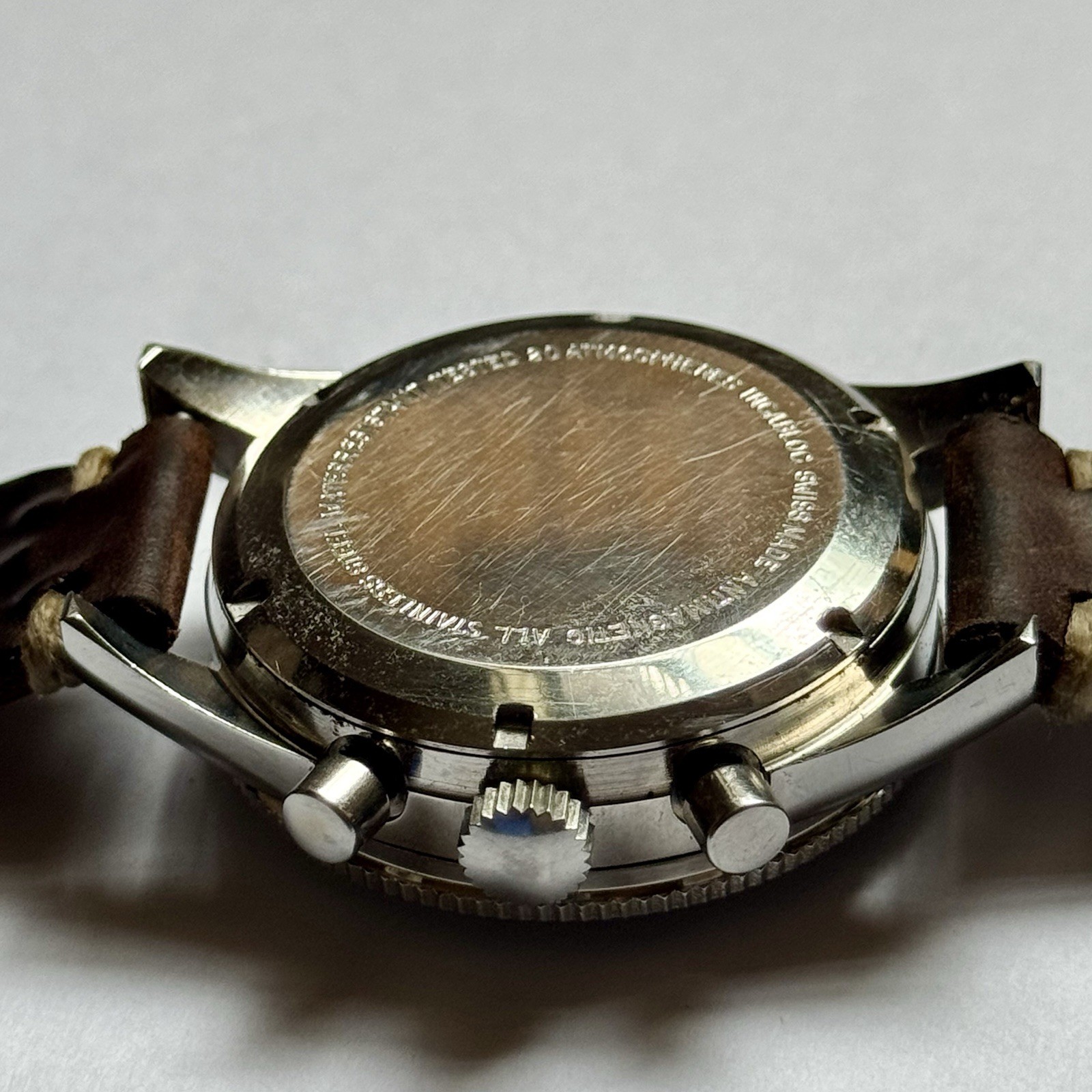 Vintage Chronograph Valjoux 3Reg LeJour 70s Watch 39mm JP Pingouin C O Swiss