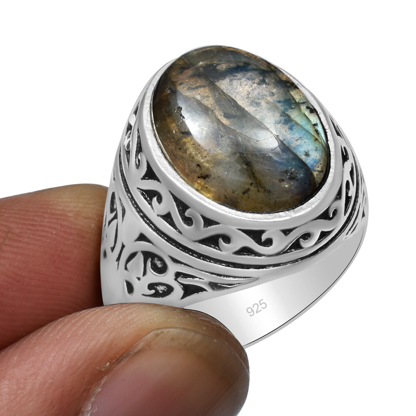 Labradorite Gemstone Ethnic Ottoman Arabic Style Ring All Size Available