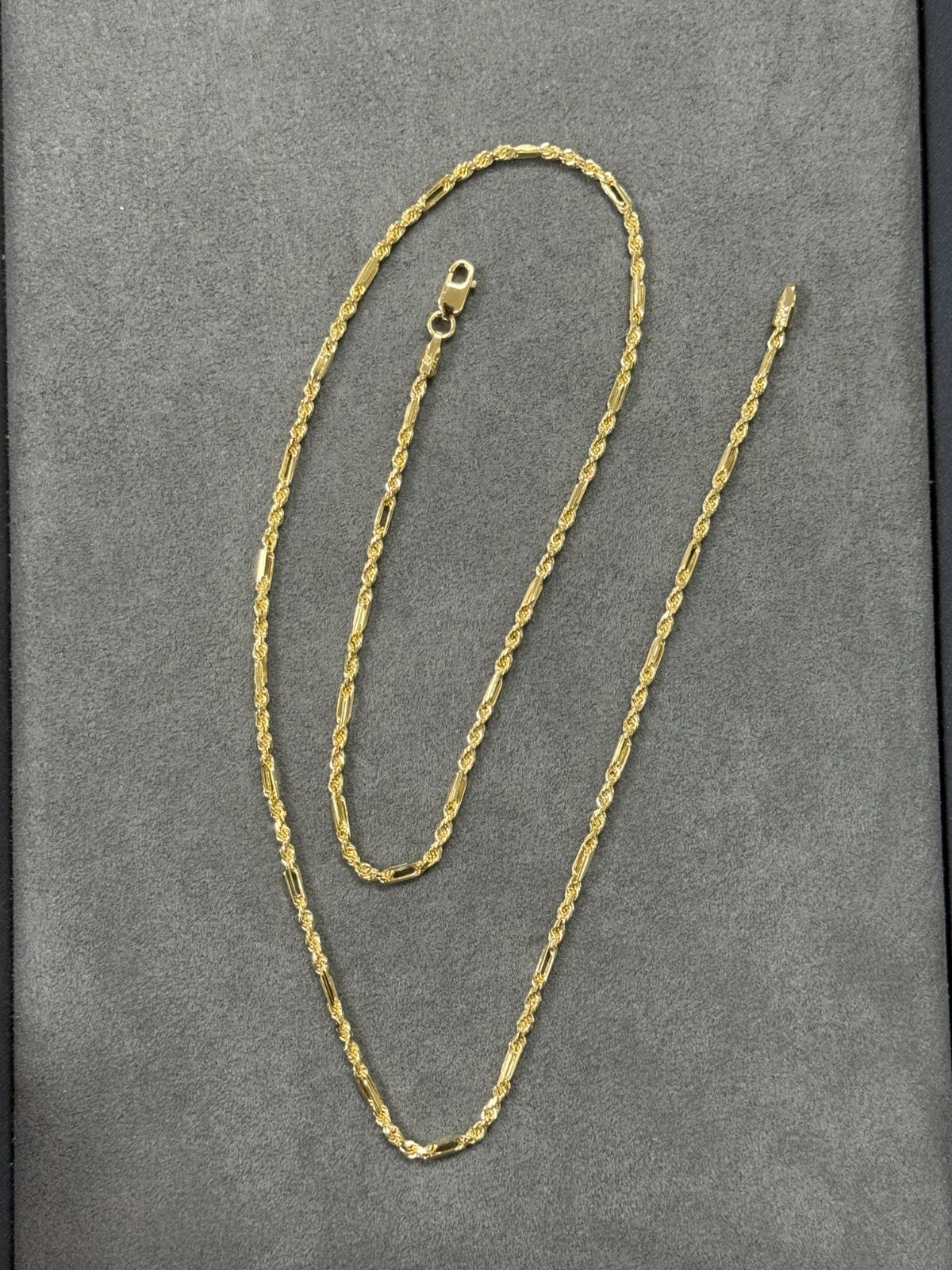 14k Yellow Gold 2mm FigaRope Chain Necklace Men Women 18” Inch
