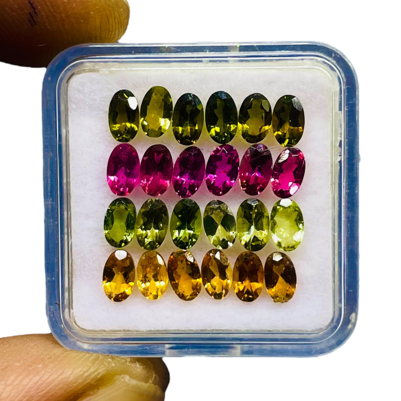 VVS 24 Pcs Natural Multi Tourmaline 5x3mm Oval Cut Loose Untreated Gemstones