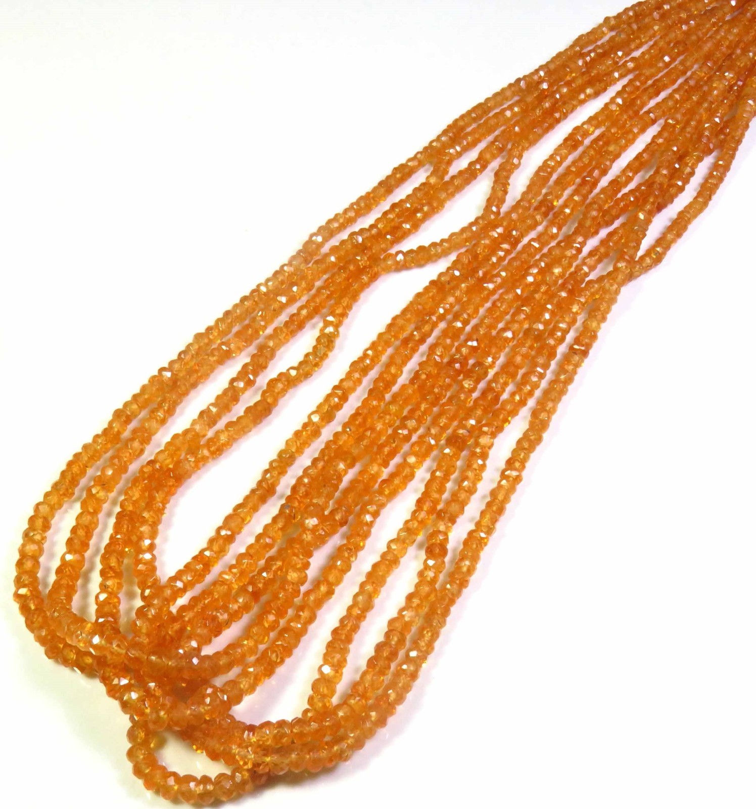 Natural Fanta Garnet Faceted Rondelle Spessartine Beads 8″Strand 2.5-4mm LC-1922