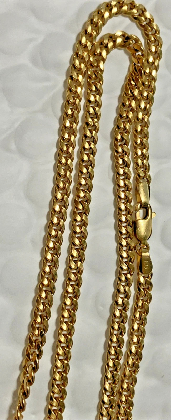 10kt Real Gold Cuban Link Semi-Solid Chain 9grams 3.5mm 24” EG Brand NWT 10K