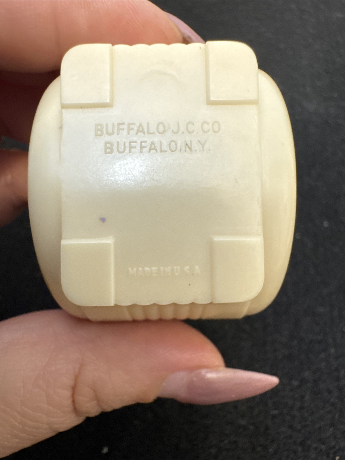 Buffalo JC Art Deco Celluloid Antique Ring Box Faux Ivory EUC