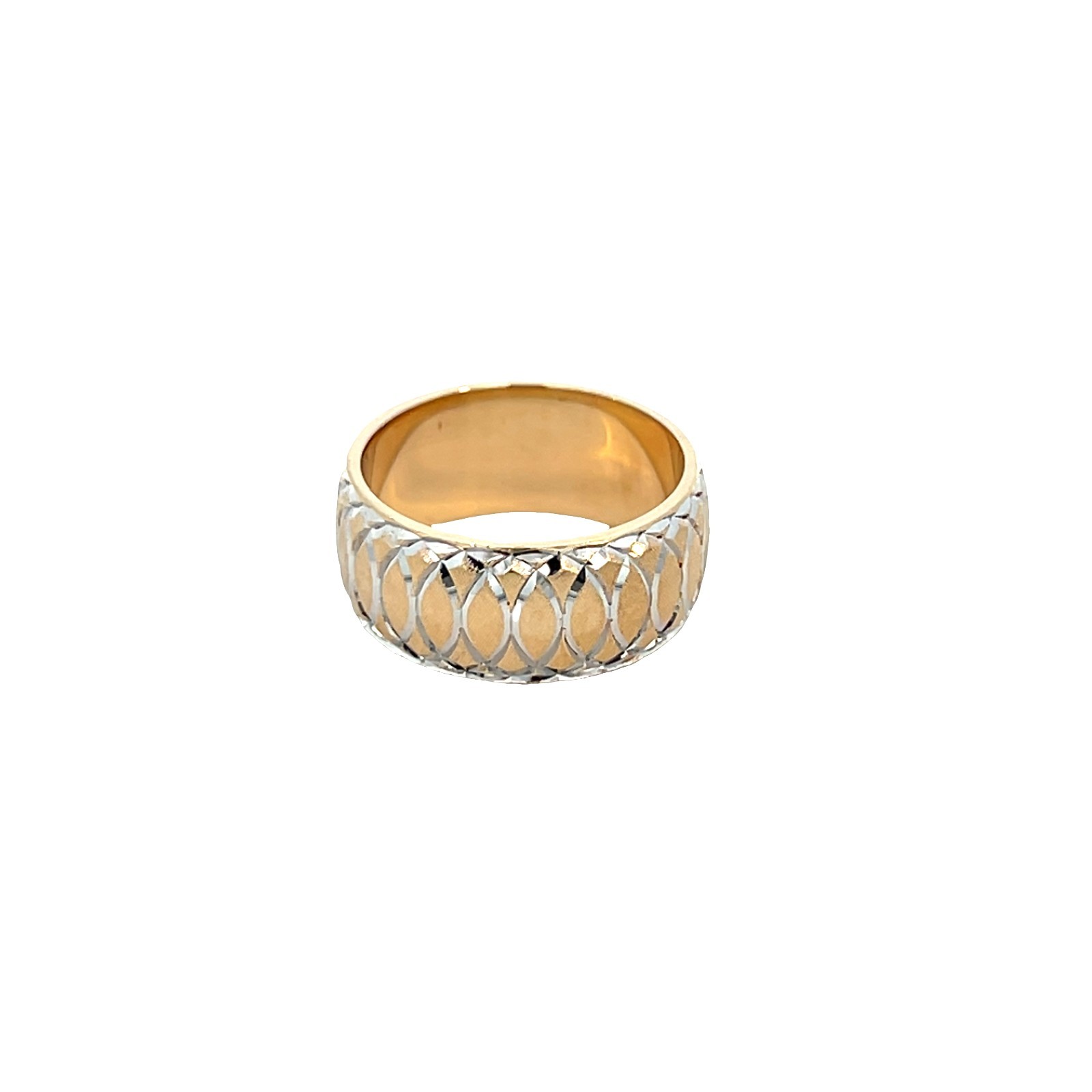 Artcarved 14k yellow white gold 8.5mm Infinity bridal wedding band size 6.5 NEW