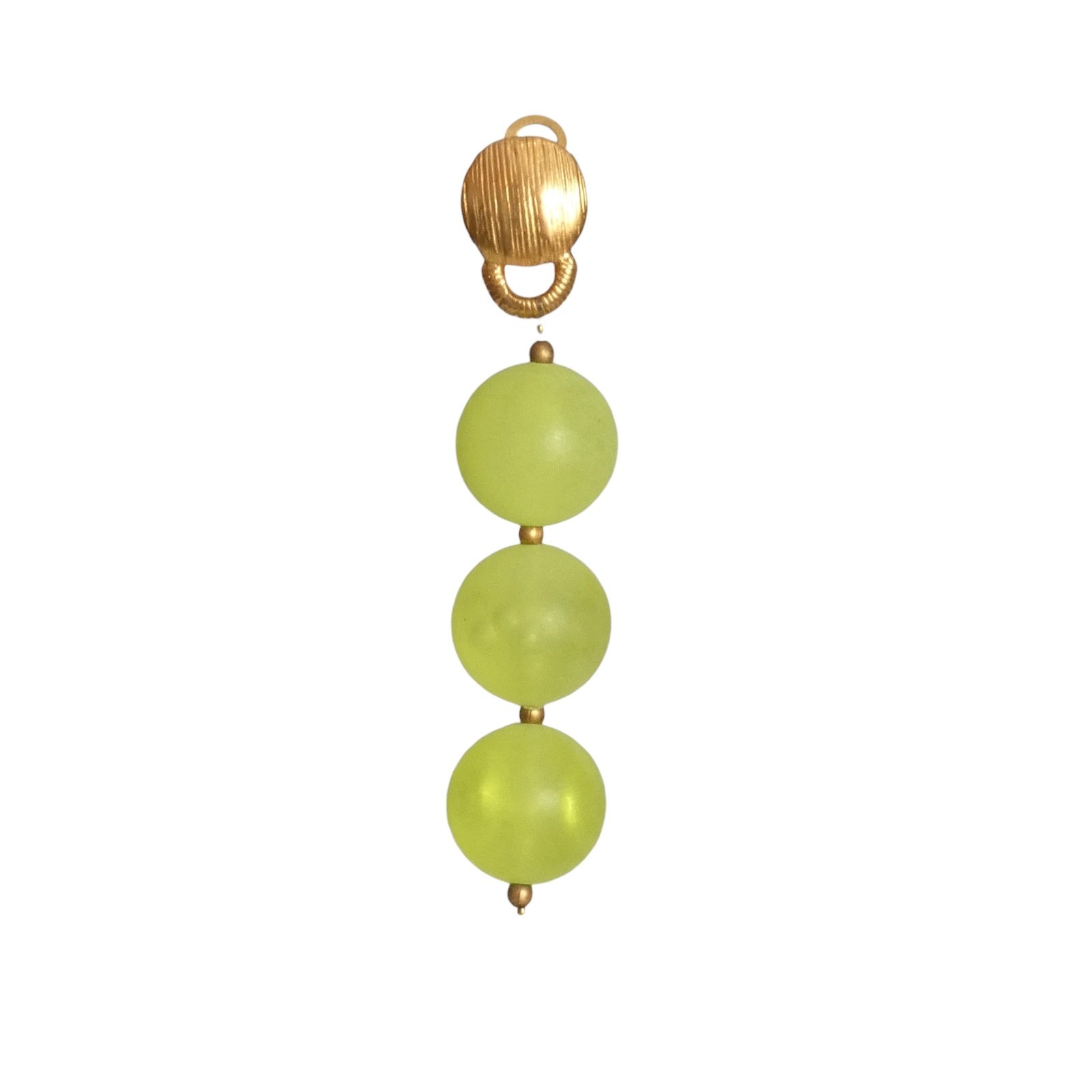 PIERRE CARDIN – 1995 Green Frosted Bead Single Earring
