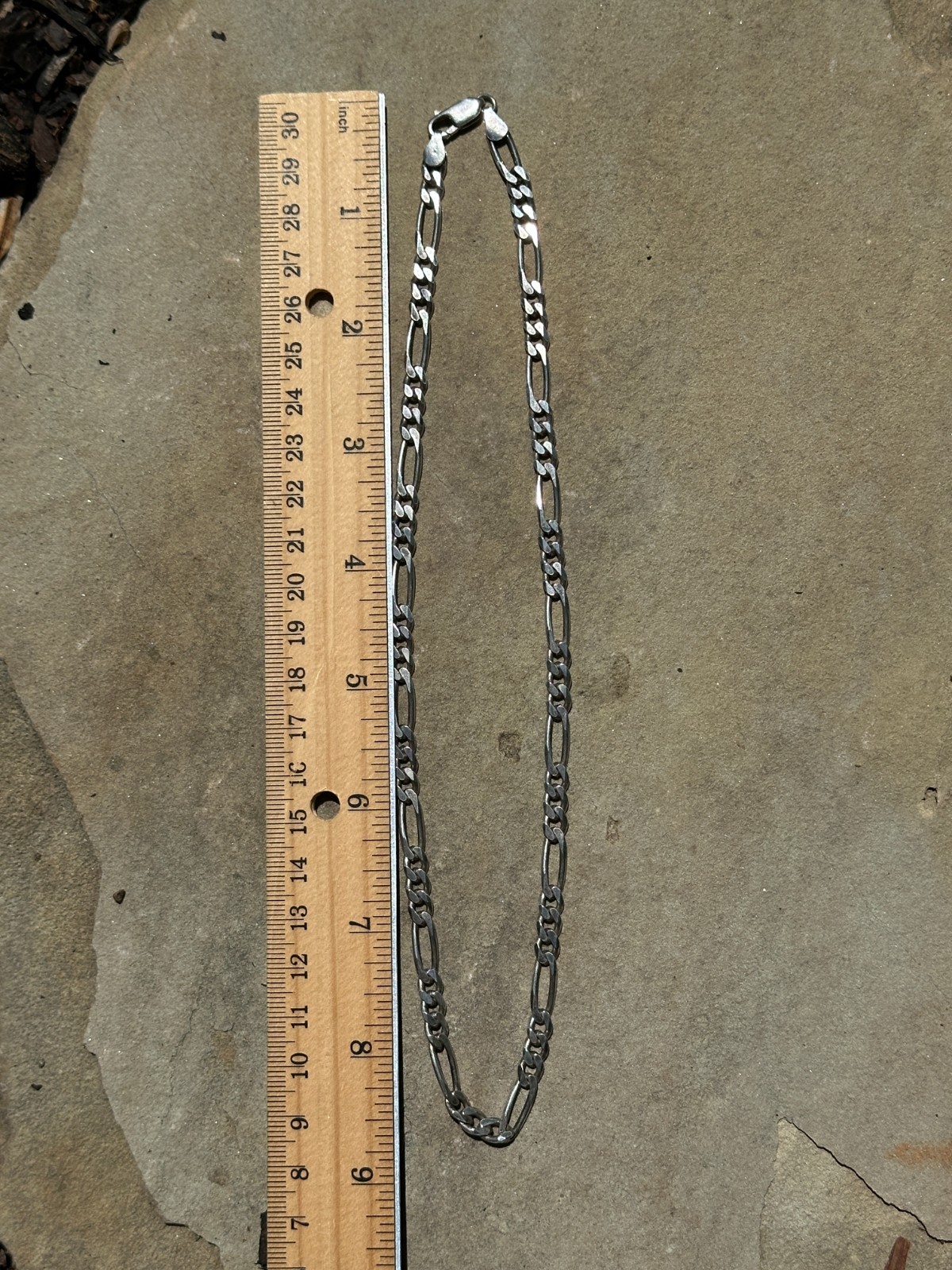 Italy 925 Sterling Silver Diamond Cut Figaro Chain Necklace 18″ 22g 4.5mm