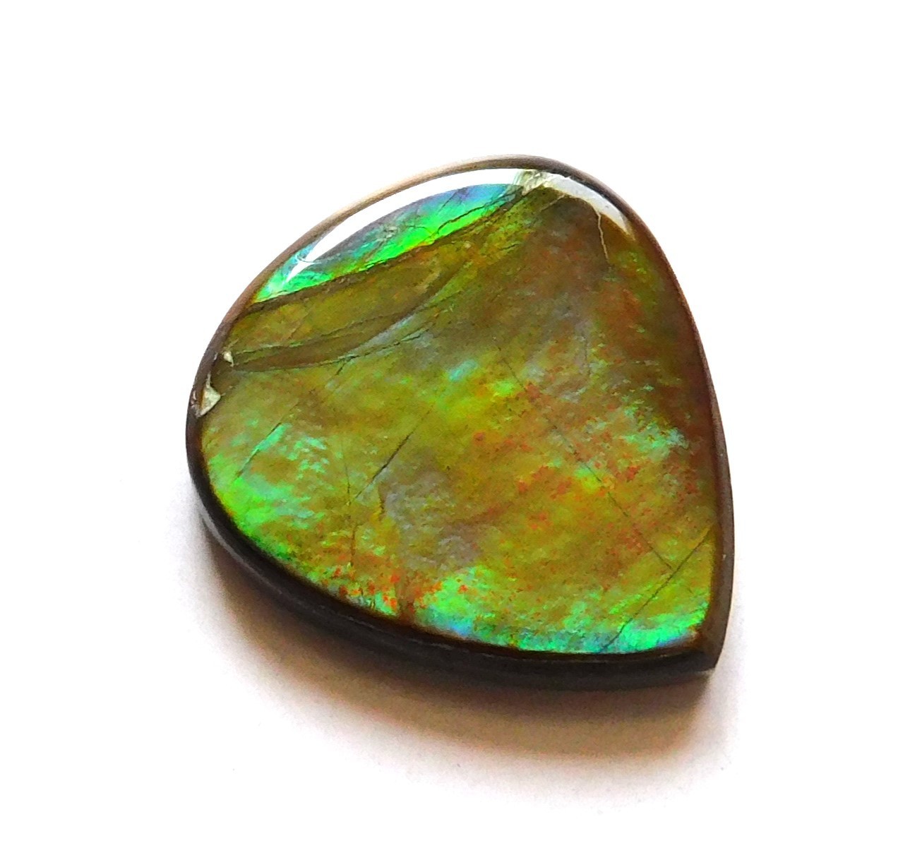 6.40 Ct Natural Canadian Ammolite Cabochon Loose Gemstone 15.6X13.8X3.2MM LR20
