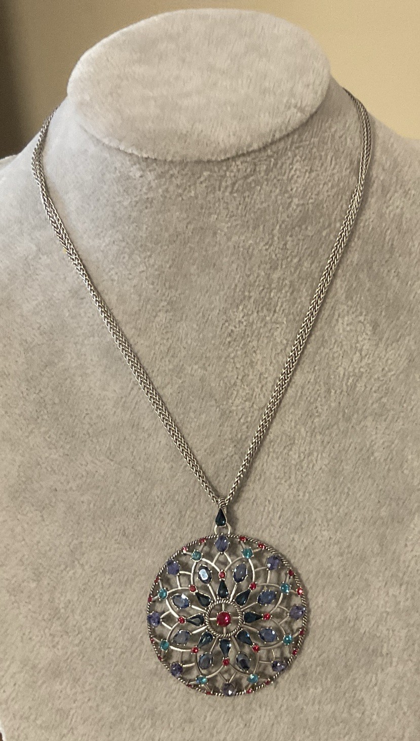 STUNNER NWT BRIGHTON ONE LOVE CIRCLE MULTI CRYSTAL CONVERTIBLE NECKLACE RP$198
