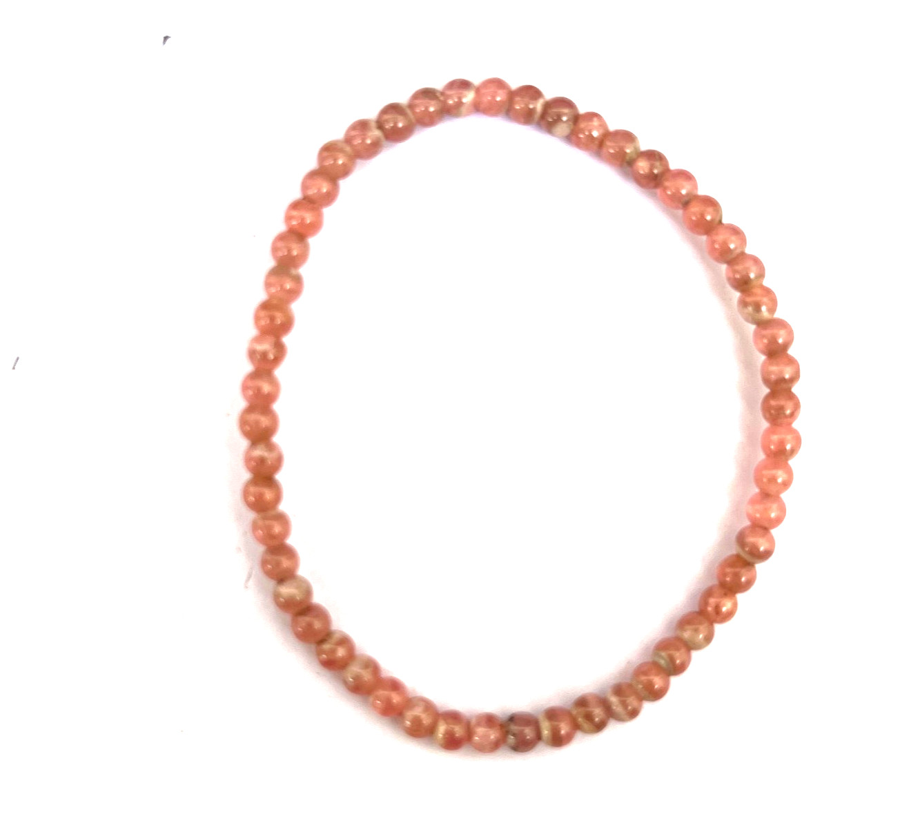 Natural Rhodochrosite Stretch Bracelet 4mm Round Bead Crystal Healing Jewelry