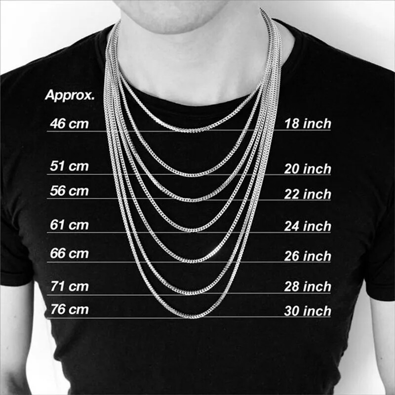 Cuban Chain Necklace for Men Women, Stainless Steel Necklace, Fashion Jewelry