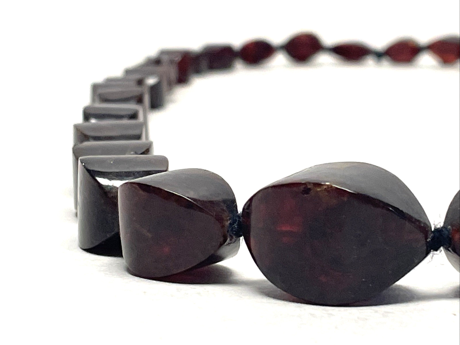 Vintage Natural Baltic Amber Necklace Rich Cognac Freeform Beads 30″ 75.73g