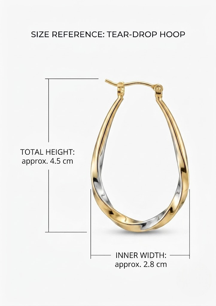 French Vintage Twist Hoop Earrings Gold Water-drop Huggie Statement Gift for Her