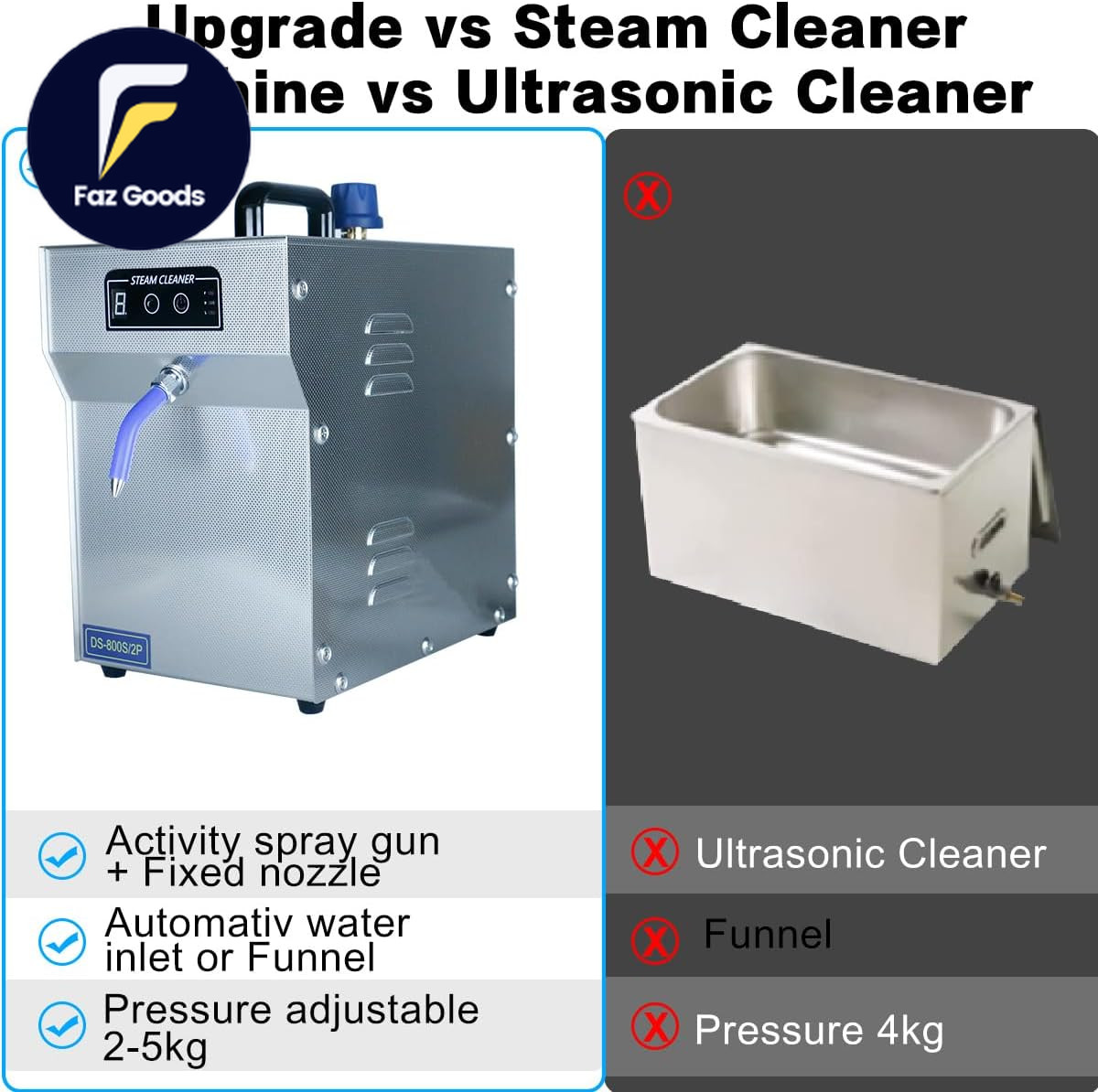 1300W Professional Jewelry Steam Cleaner 2L Stainless-Steel Jewelry Cleaning Mac