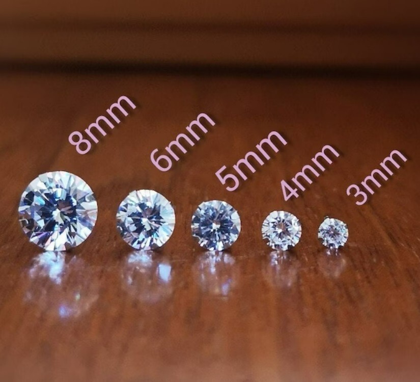 1 ct Round Diamond Studs 18k White Gold Earrings, GIA F VS1 report 1/2 ct each