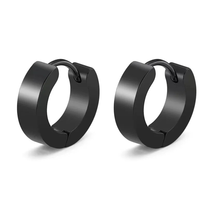 2PCS Stainless Steel Hoop Earrings for Men Women Small Huggie Hoop Ear Piercings