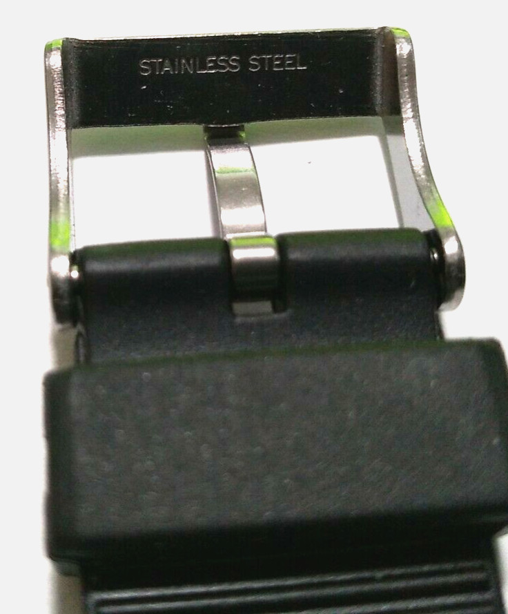 New Mens Timex Atlantis 19mm Black with Gray Logo Rubber Sport Watch Band Strap