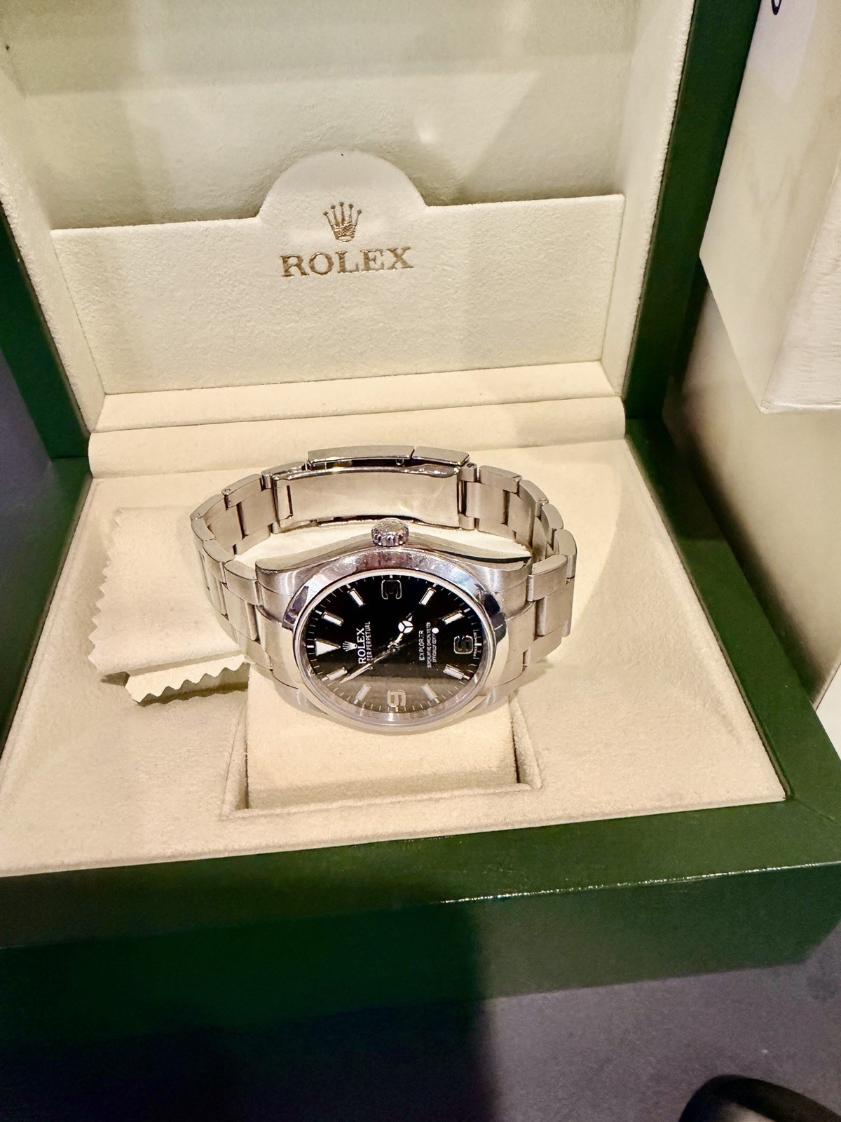 Rolex Explorer 214270 Black Dial Stainless Steel 39mm Oyster Bracelet w/ BOX