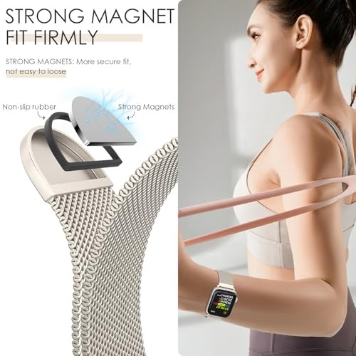 Original Milanese Loop Compatible 38mm/40mm/41mm/42mm（Series11 10 ） A-Starlight