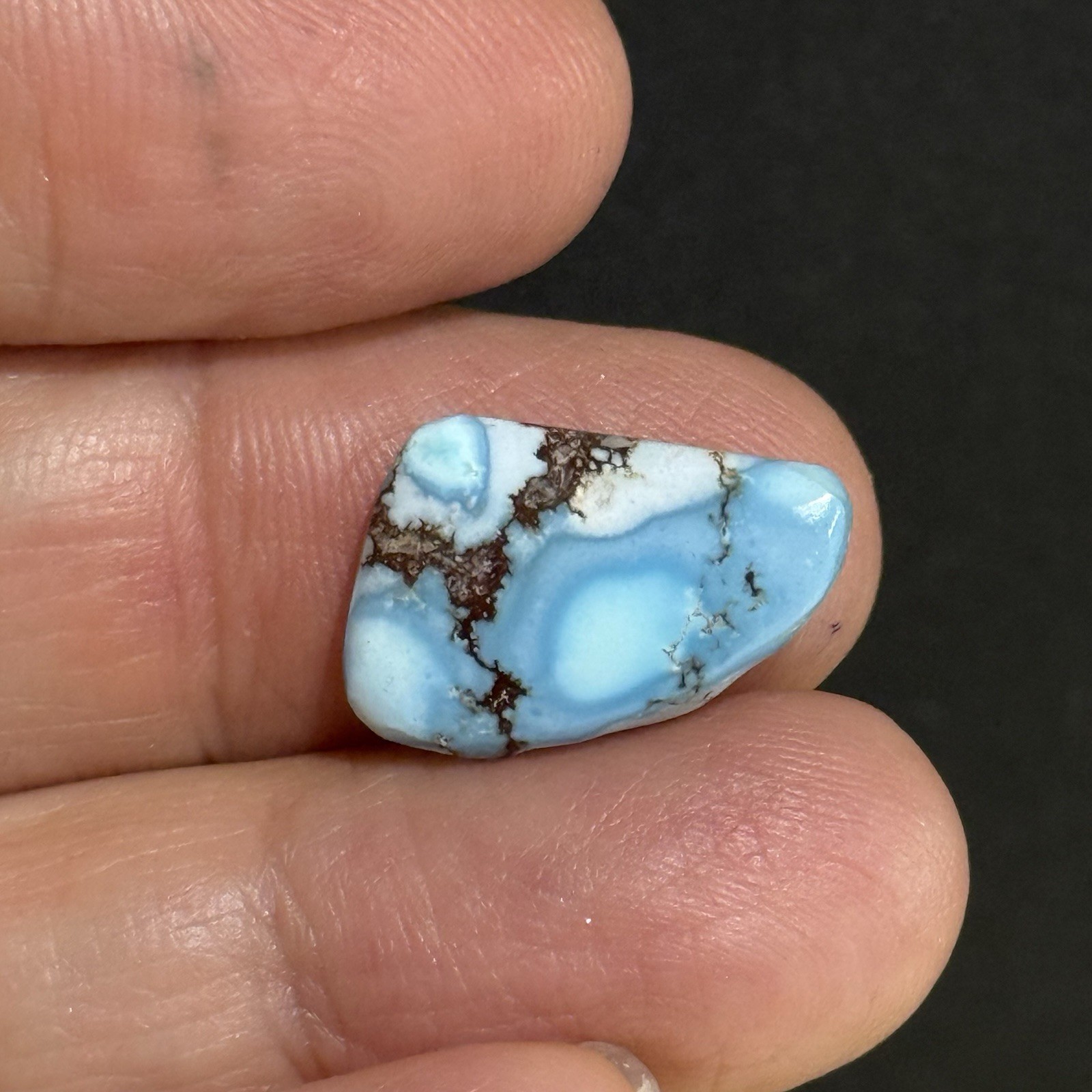 7ct 19x12x4.3mm Beautiful Golden Hill Lavender Turquoise Cabochon Gem