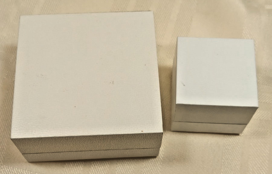 PANDORA White Necklace/Bracelet & Ring Boxes Set of 2 EMPTY w/Black Velvet Inner